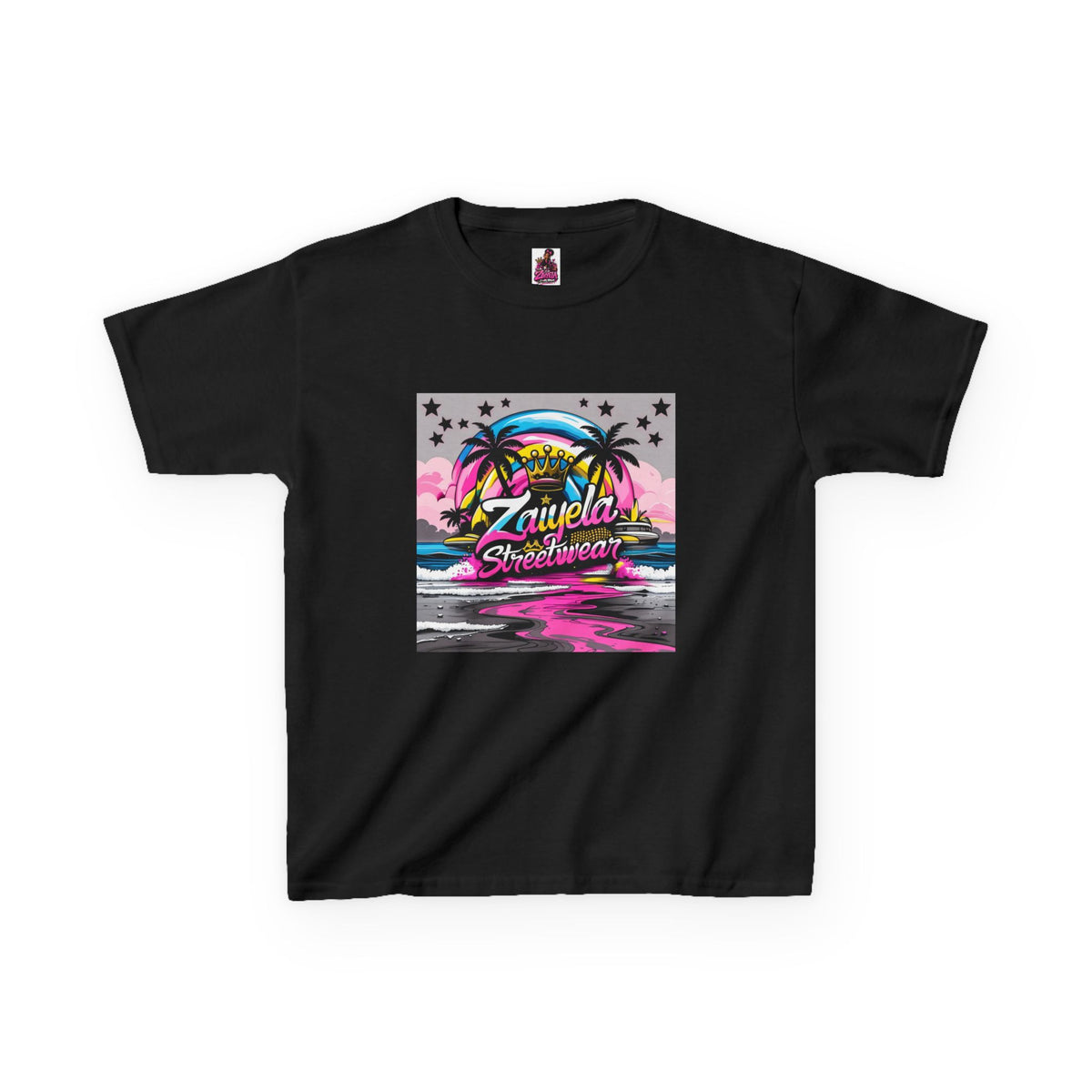 Kids Tee  Retro Neon  Sweetwater Tropical Sunset Graphic