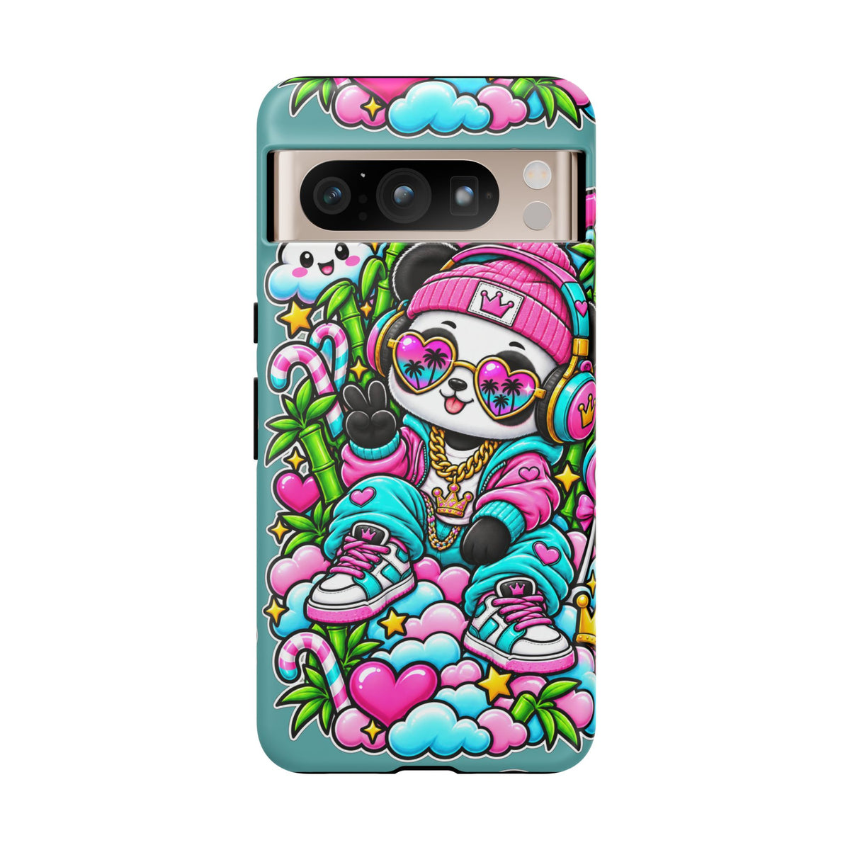 Cute Panda Phone Case Glam Panda Tropical Design