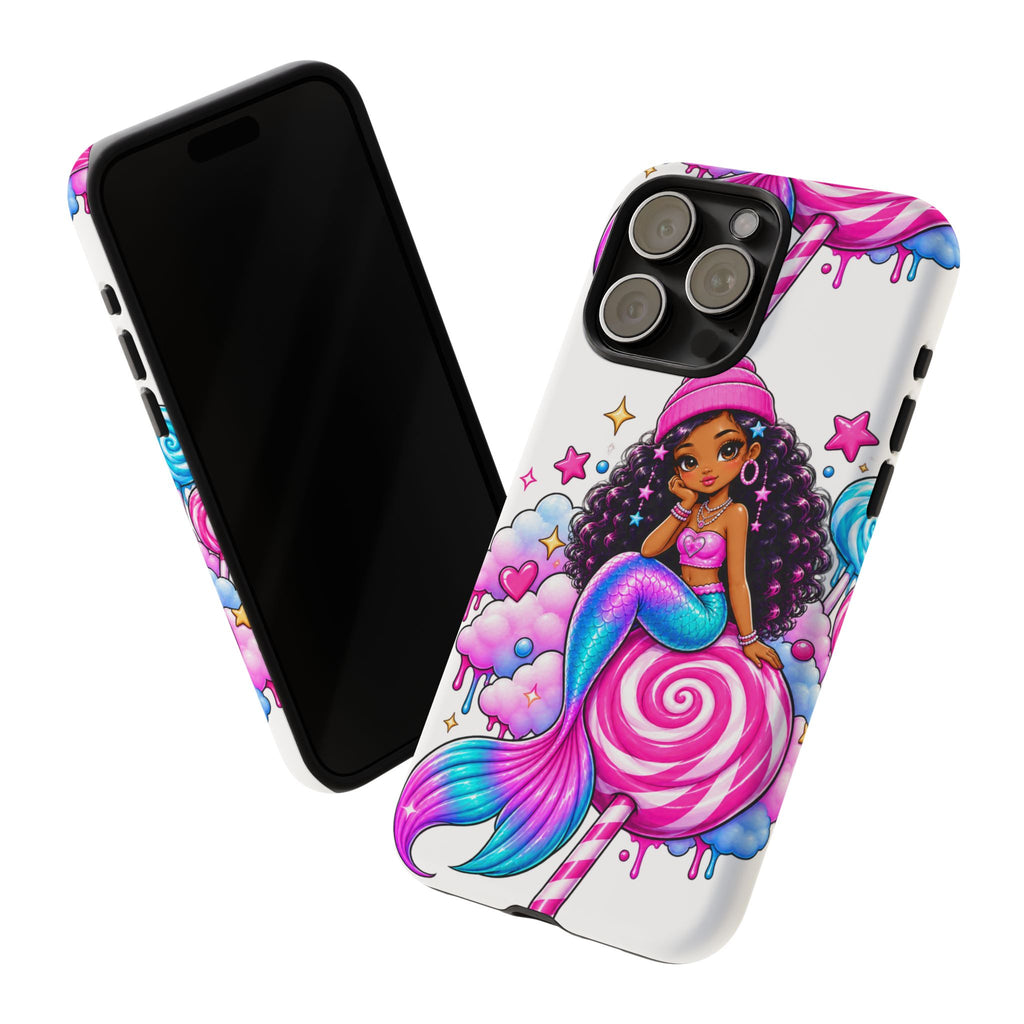 Cute Mermaid Candy Phone Case  Pink Lollipop Fantasy Tough Case