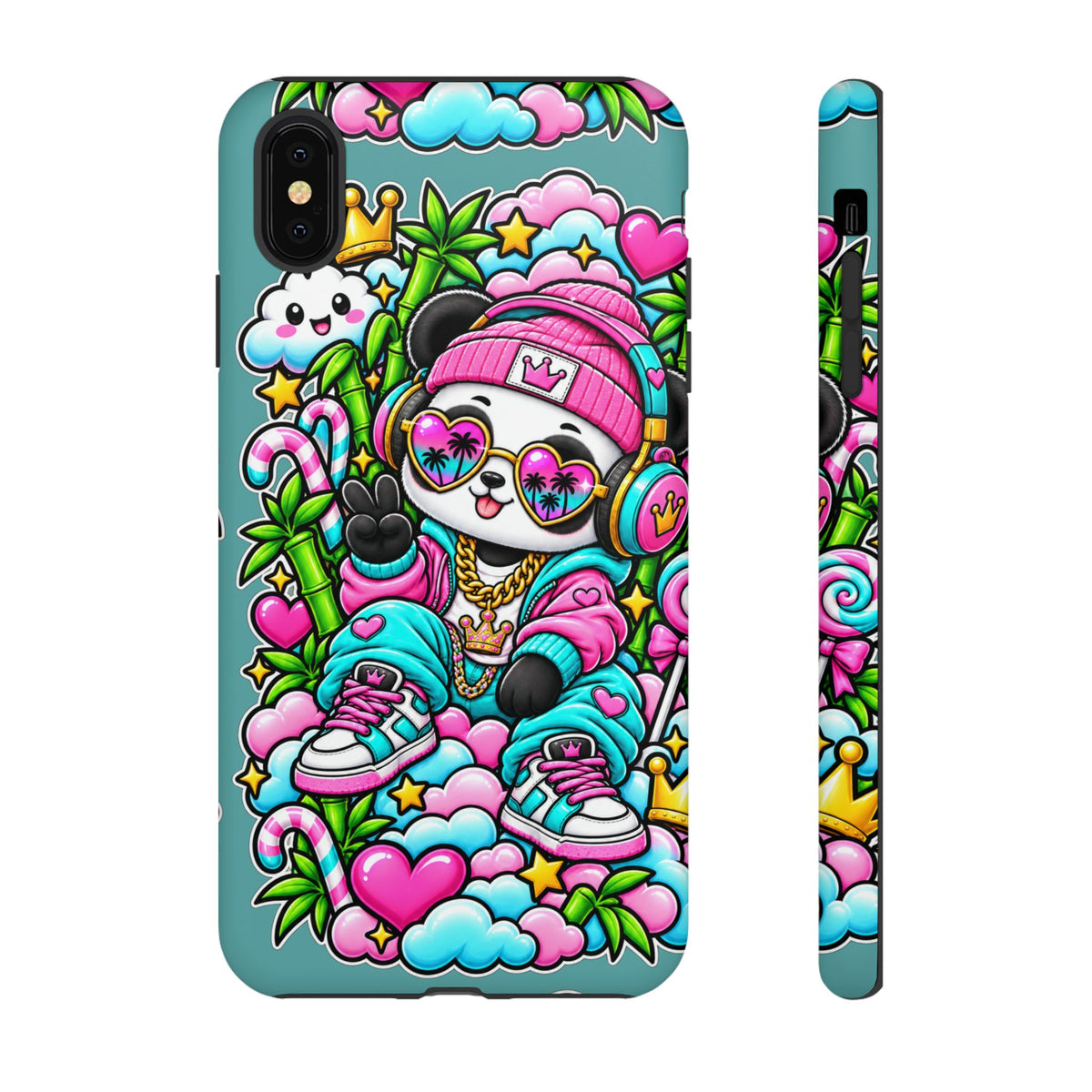 Cute Panda Phone Case Glam Panda Tropical Design