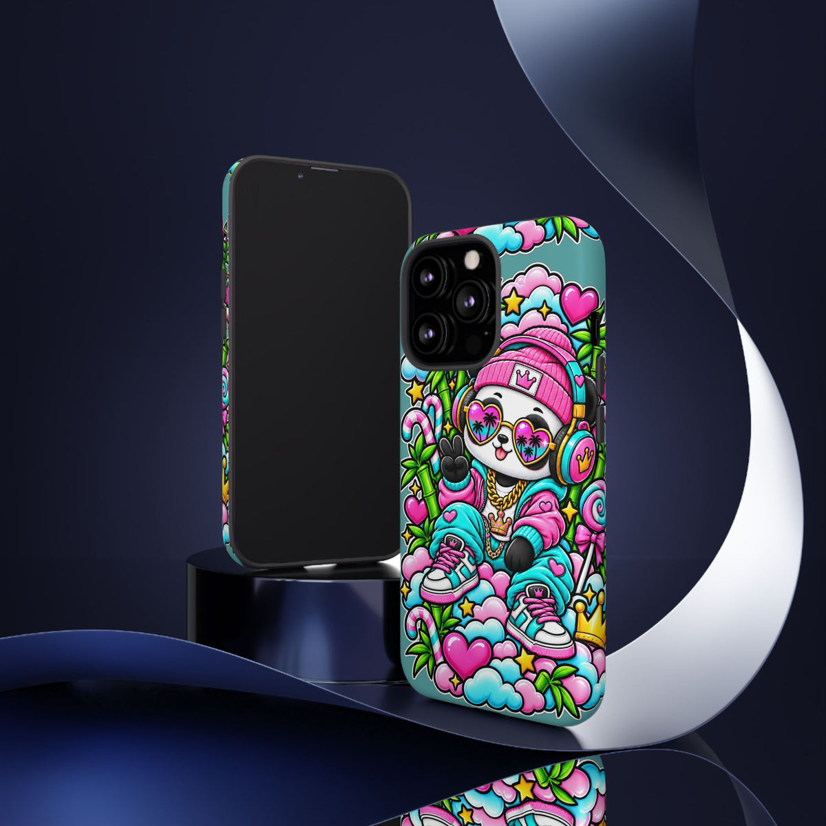 Cute Panda Phone Case Glam Panda Tropical Design