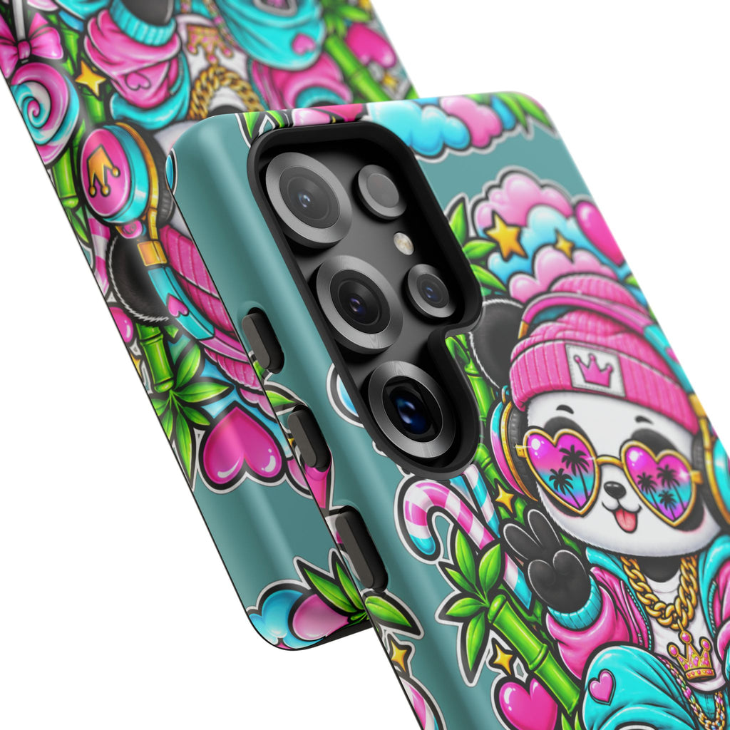 Cute Panda Phone Case Glam Panda Tropical Design