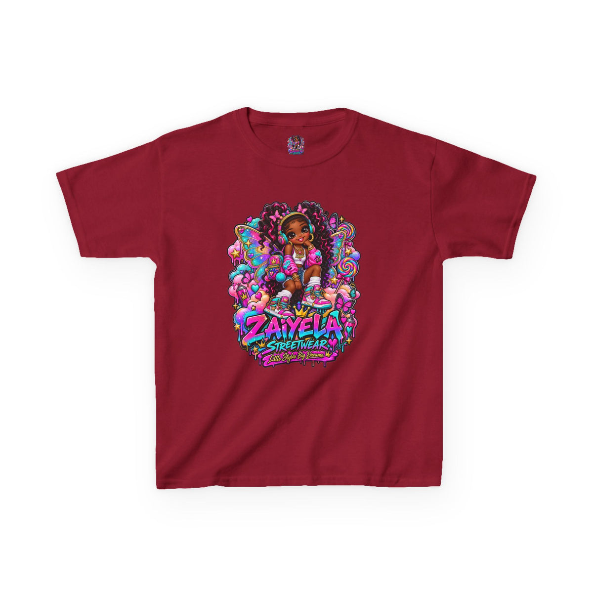 Kids T‑Shirt — Colorful Fairy Streetwear Princess Cartoon Girl Graphic Shirt for Kids