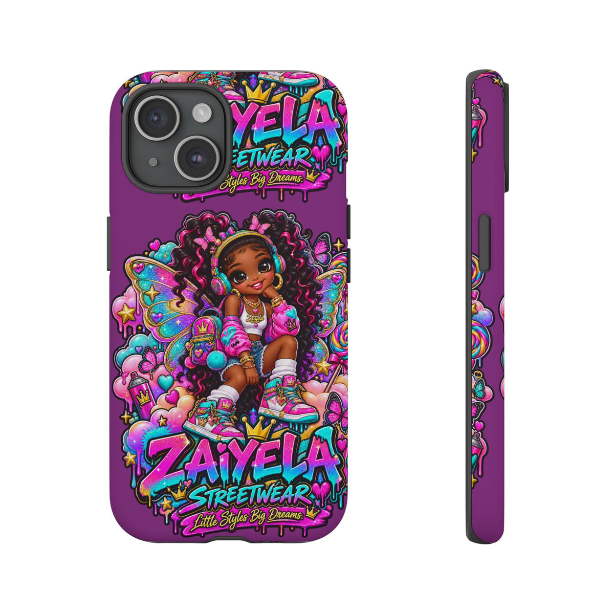 Cute Afro Rainbow Fairy Phone Case Fairy Streetwear Princess Protective Cover