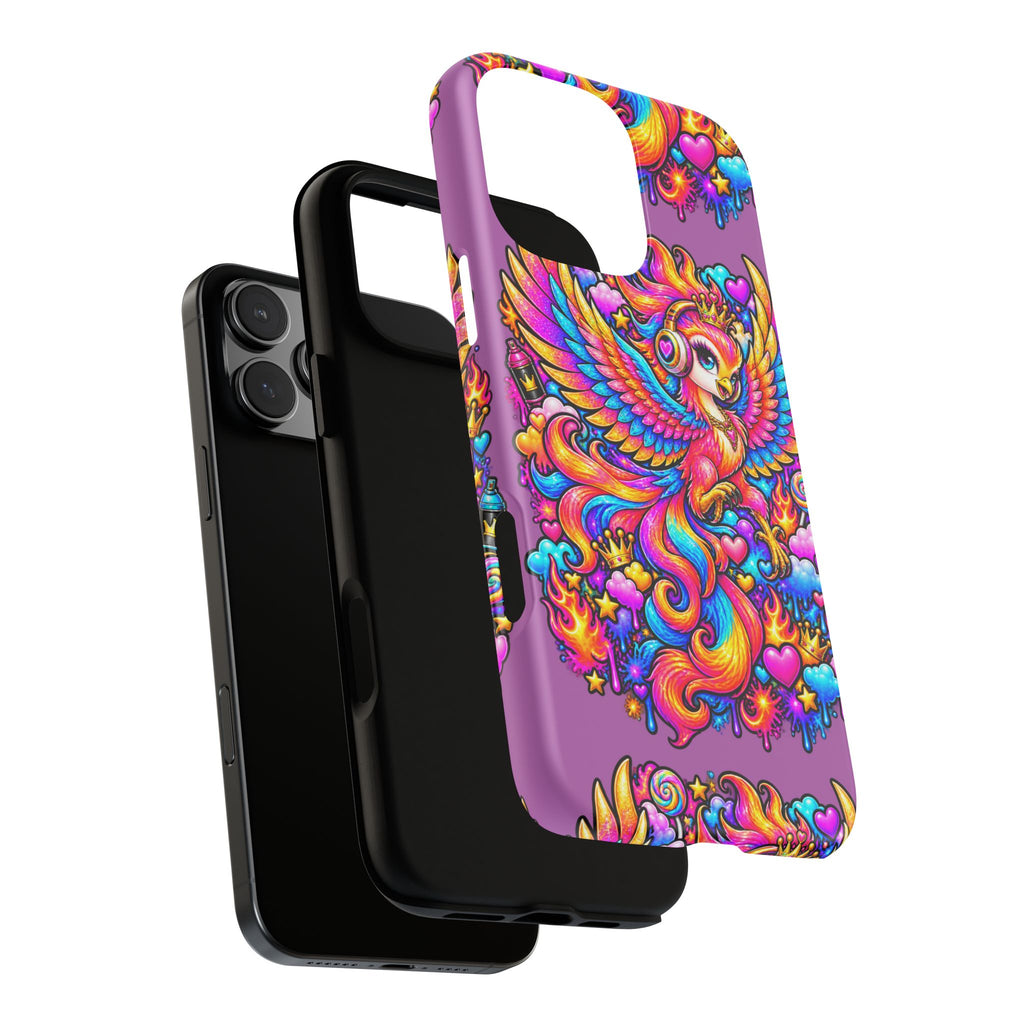 Phone Case — Vibrant Rainbow Phoenix with Headphones