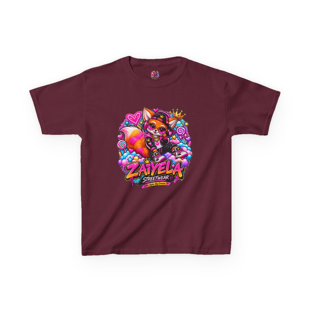 Kids Tee — Colorful Fox Streetwear Star