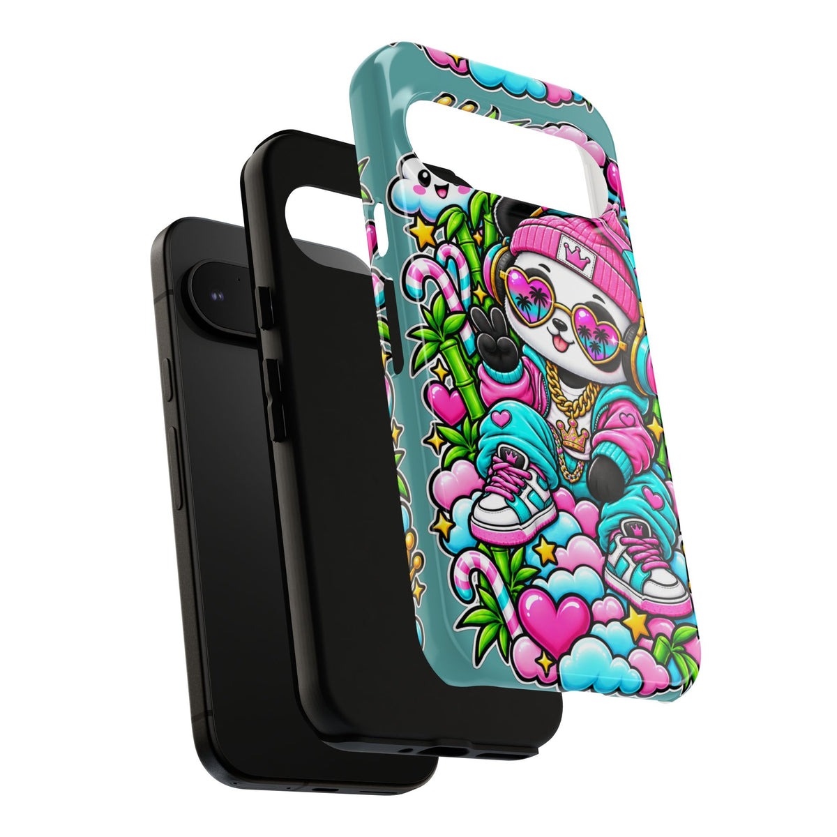 Cute Panda Phone Case Glam Panda Tropical Design