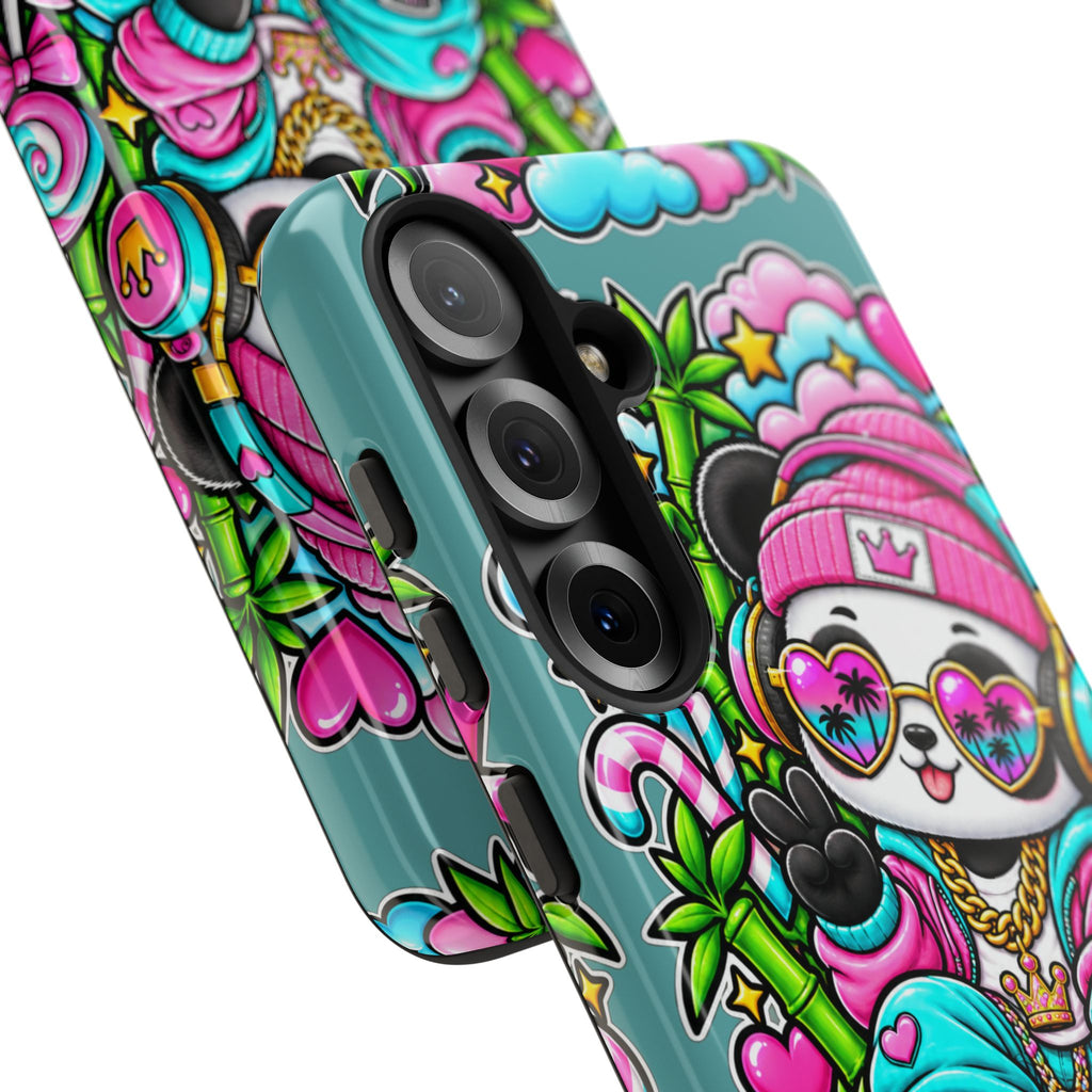 Cute Panda Phone Case Glam Panda Tropical Design