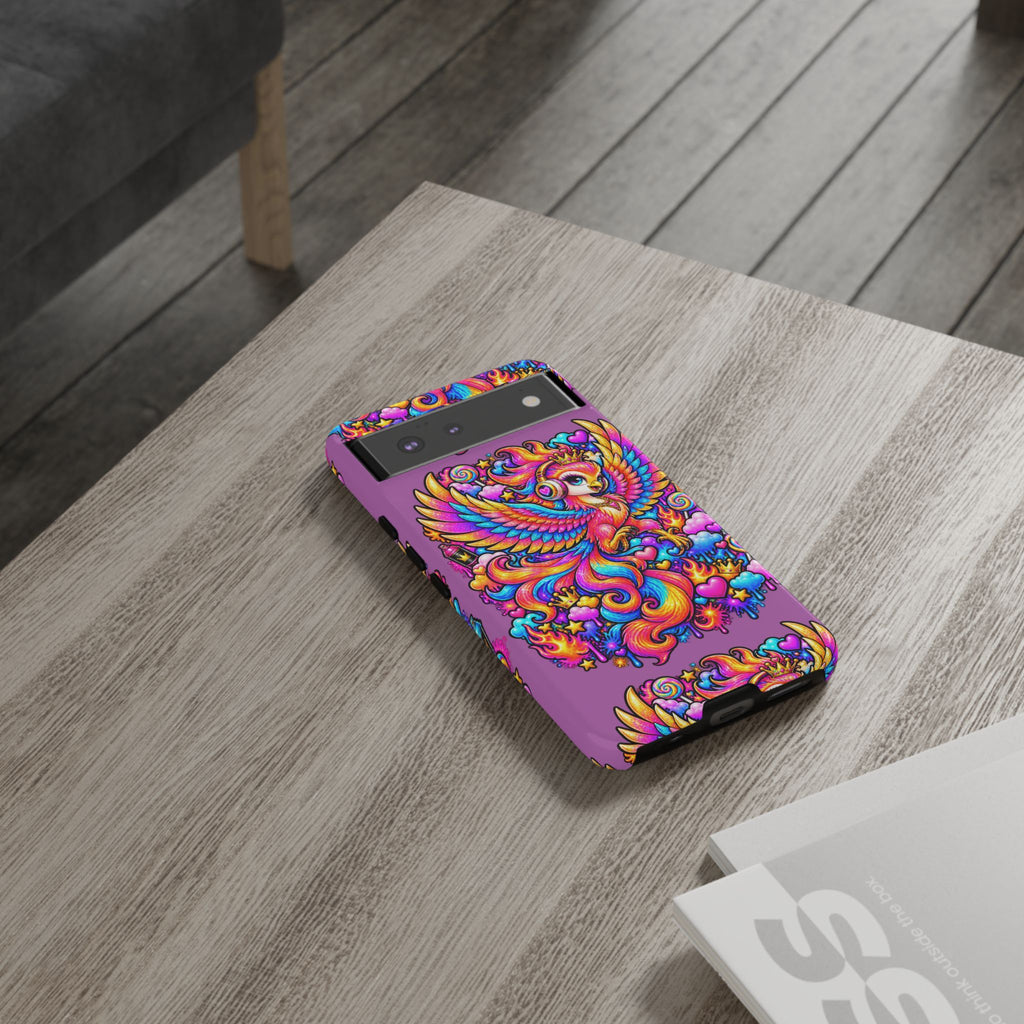 Phone Case — Vibrant Rainbow Phoenix with Headphones