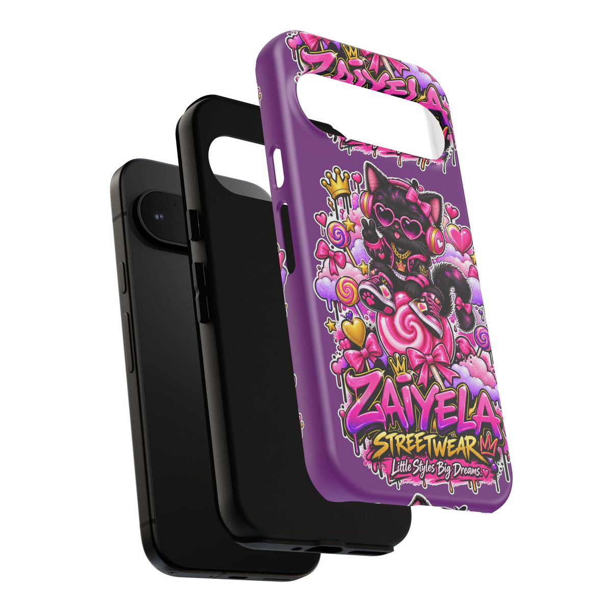 Cute Black Cat Candy Phone Case — Zaiyela Streetwear Magical Kitty