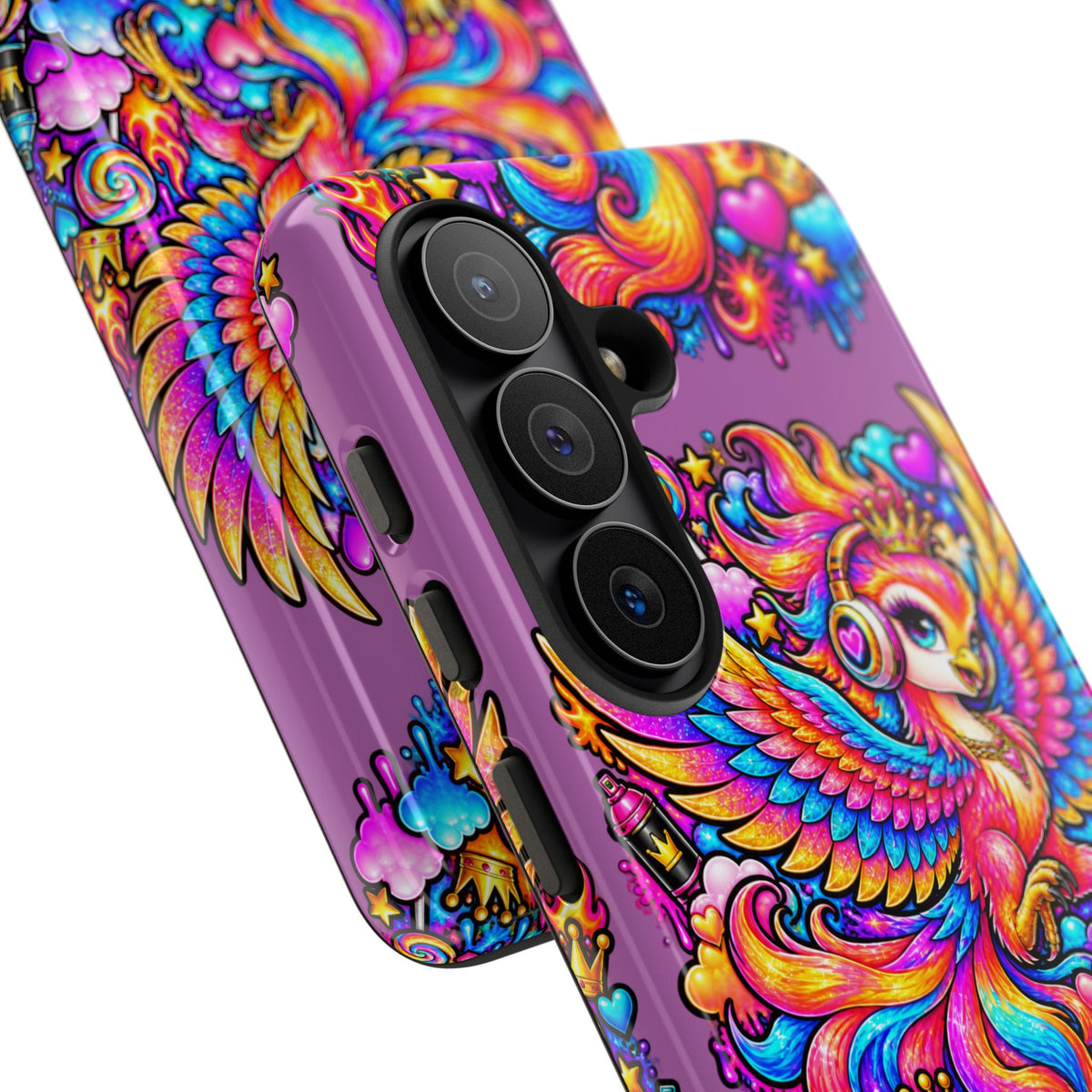 Phone Case — Vibrant Rainbow Phoenix with Headphones