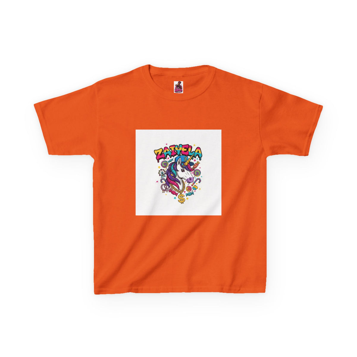 Kids T-Shirt  Colorful Unicorn Graphic  Zaiyela Cute Rainbow Tee for Girls & Boys