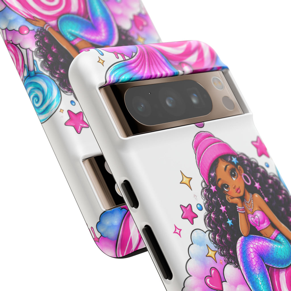 Cute Mermaid Candy Phone Case  Pink Lollipop Fantasy Tough Case