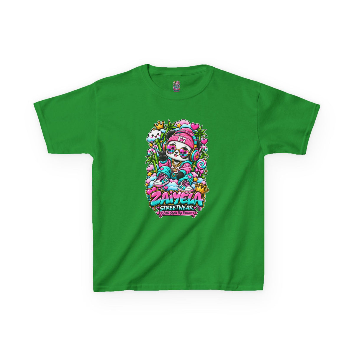 Kids T-Shirt Colorful Glam Panda Graphic Tee