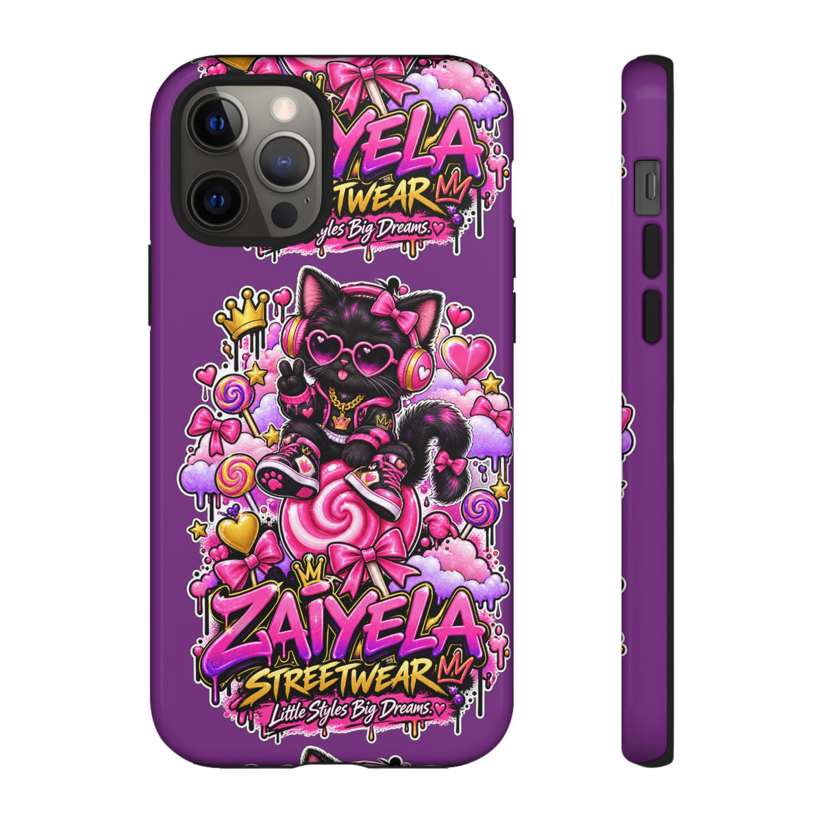 Cute Black Cat Candy Phone Case — Zaiyela Streetwear Magical Kitty