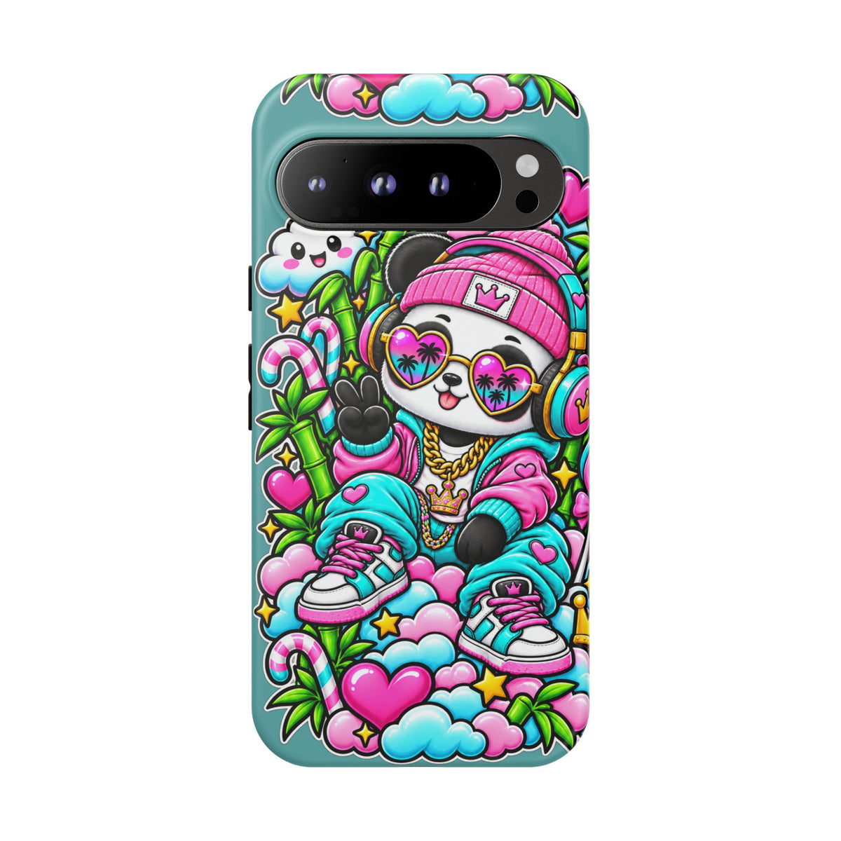 Cute Panda Phone Case Glam Panda Tropical Design