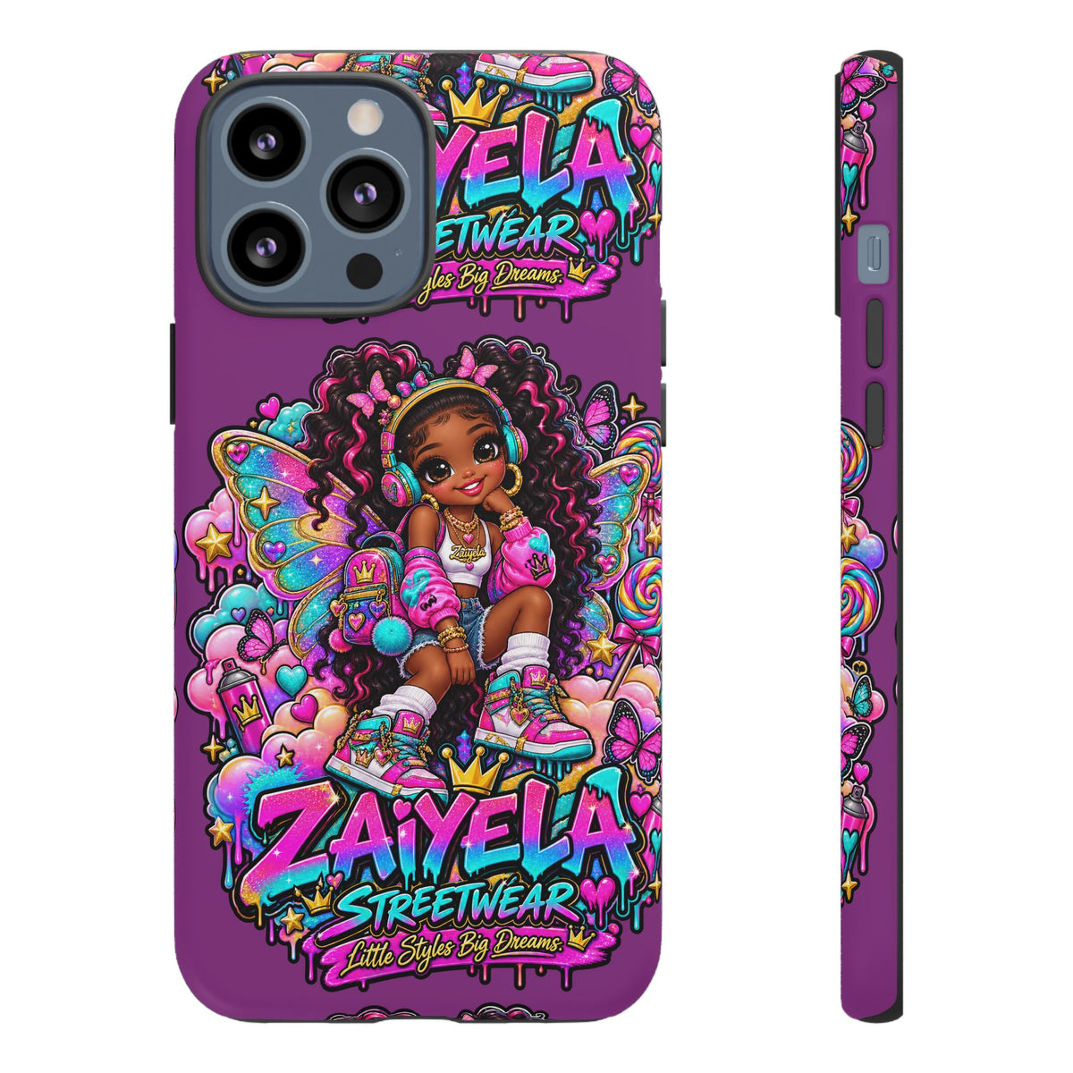 Cute Afro Rainbow Fairy Phone Case Fairy Streetwear Princess Protective Cover