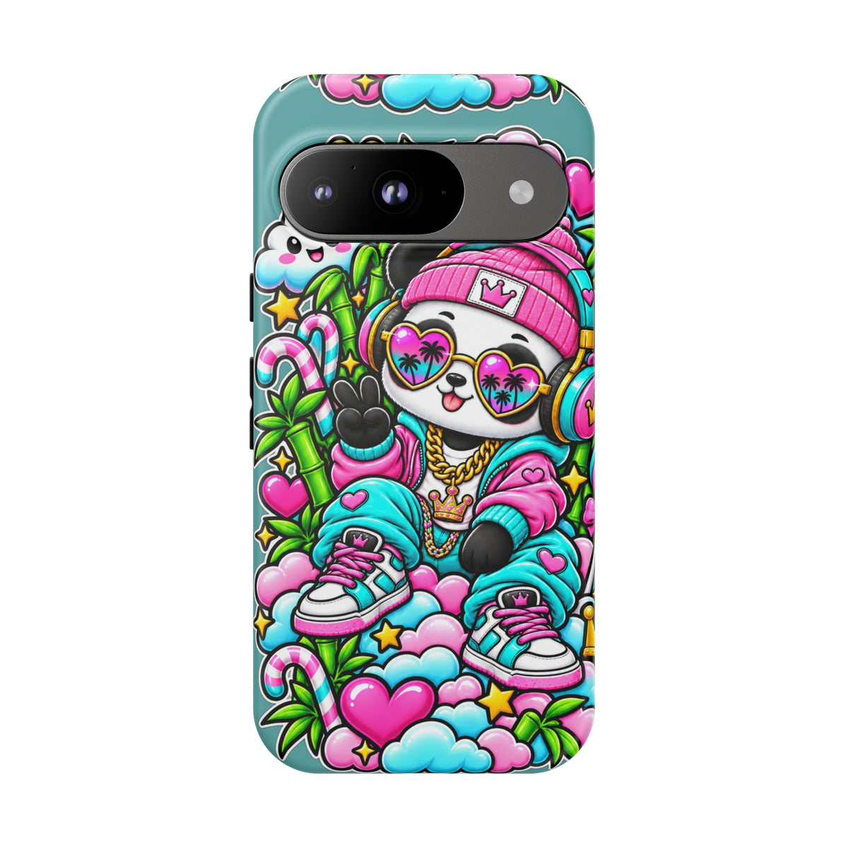 Cute Panda Phone Case Glam Panda Tropical Design