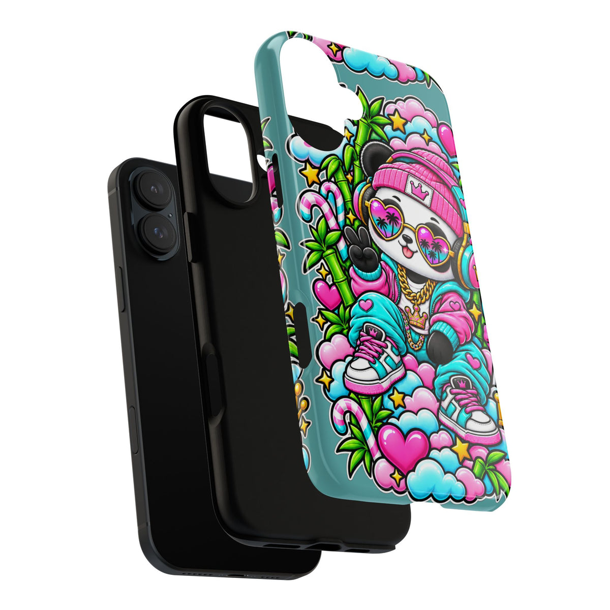 Cute Panda Phone Case Glam Panda Tropical Design