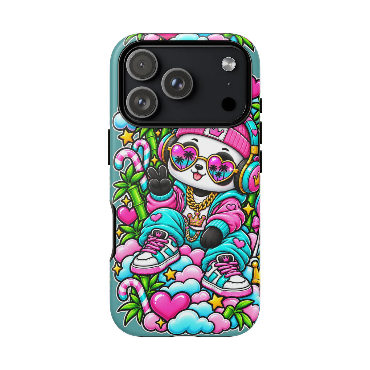 Cute Panda Phone Case Glam Panda Tropical Design