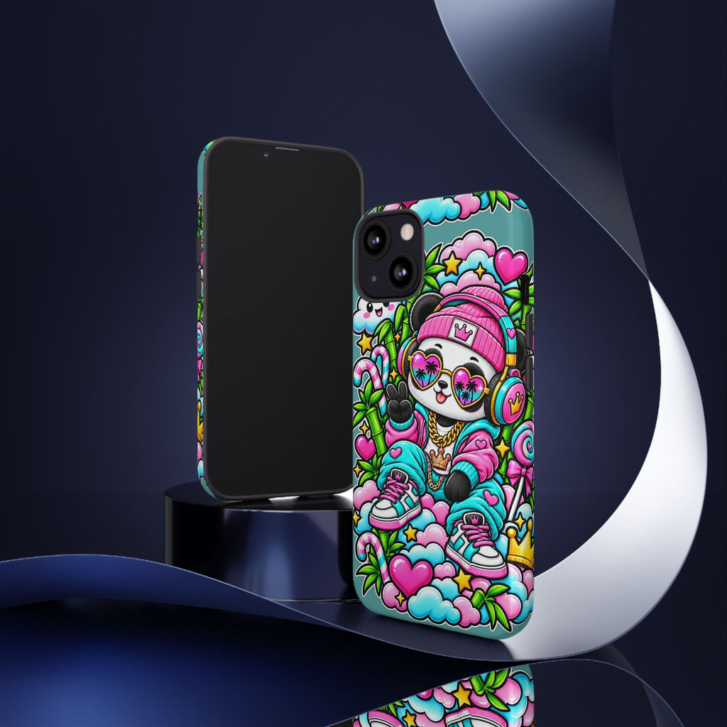 Cute Panda Phone Case Glam Panda Tropical Design