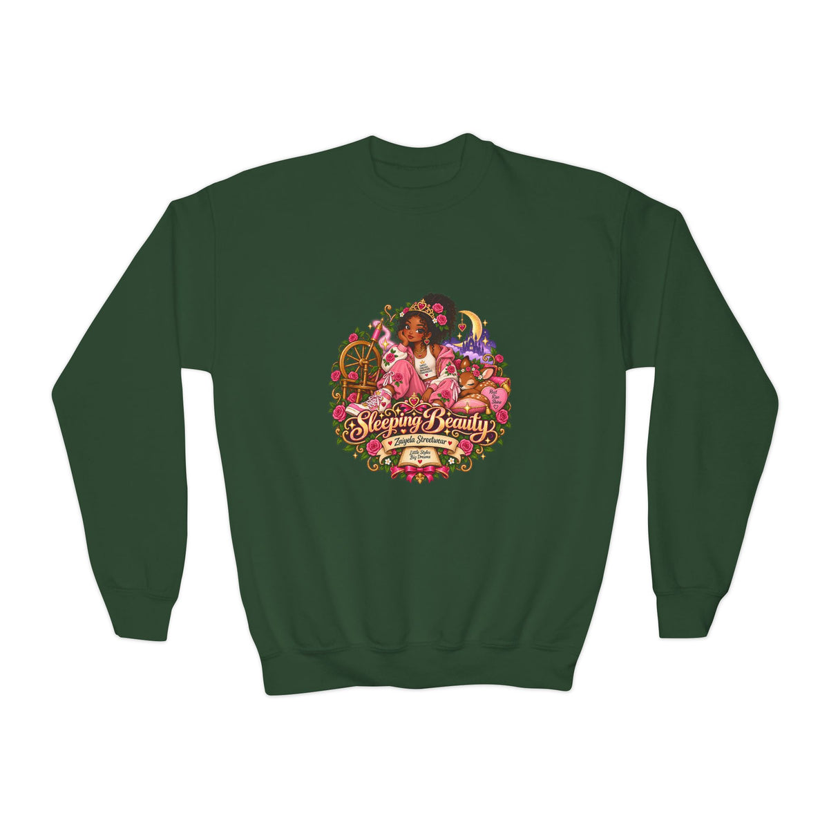 Youth Crewneck Sweatshirt Everyone Beautiful Floral Portrait Graphic