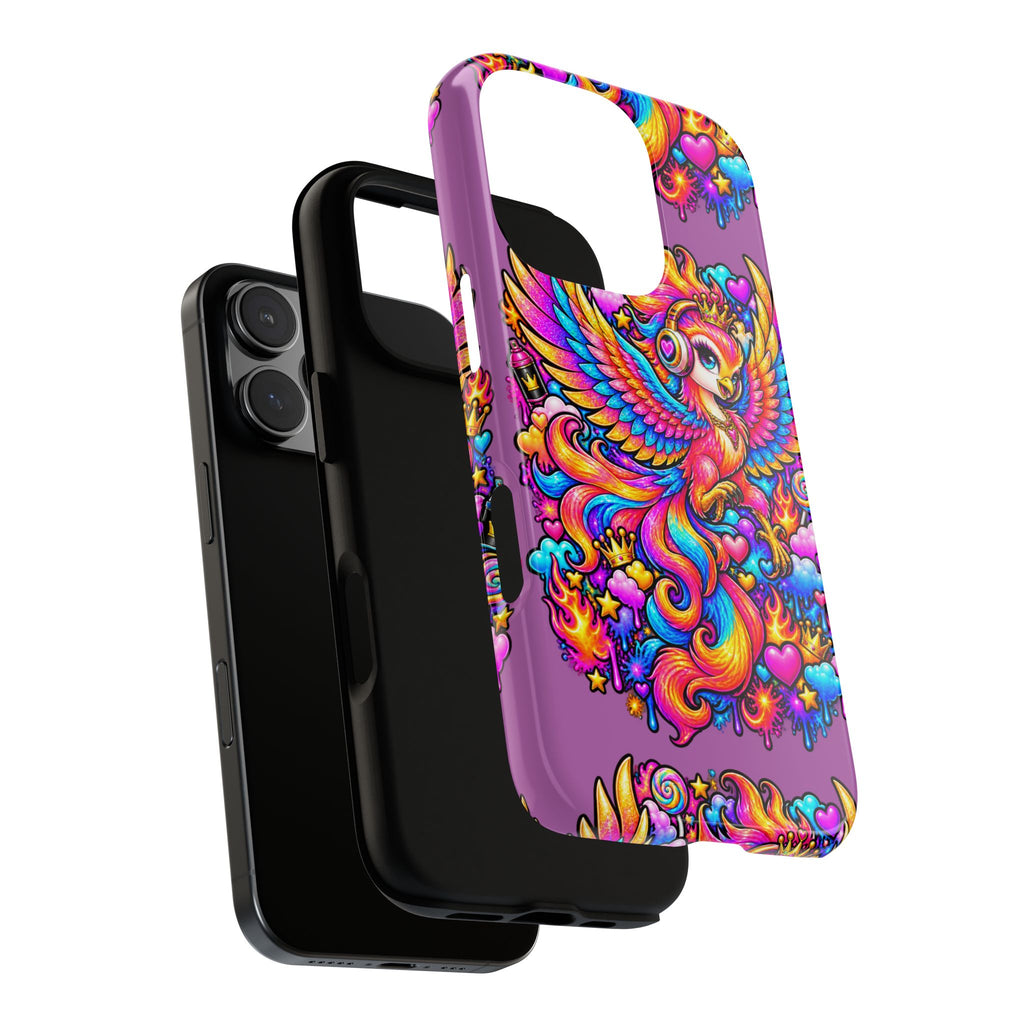 Phone Case — Vibrant Rainbow Phoenix with Headphones
