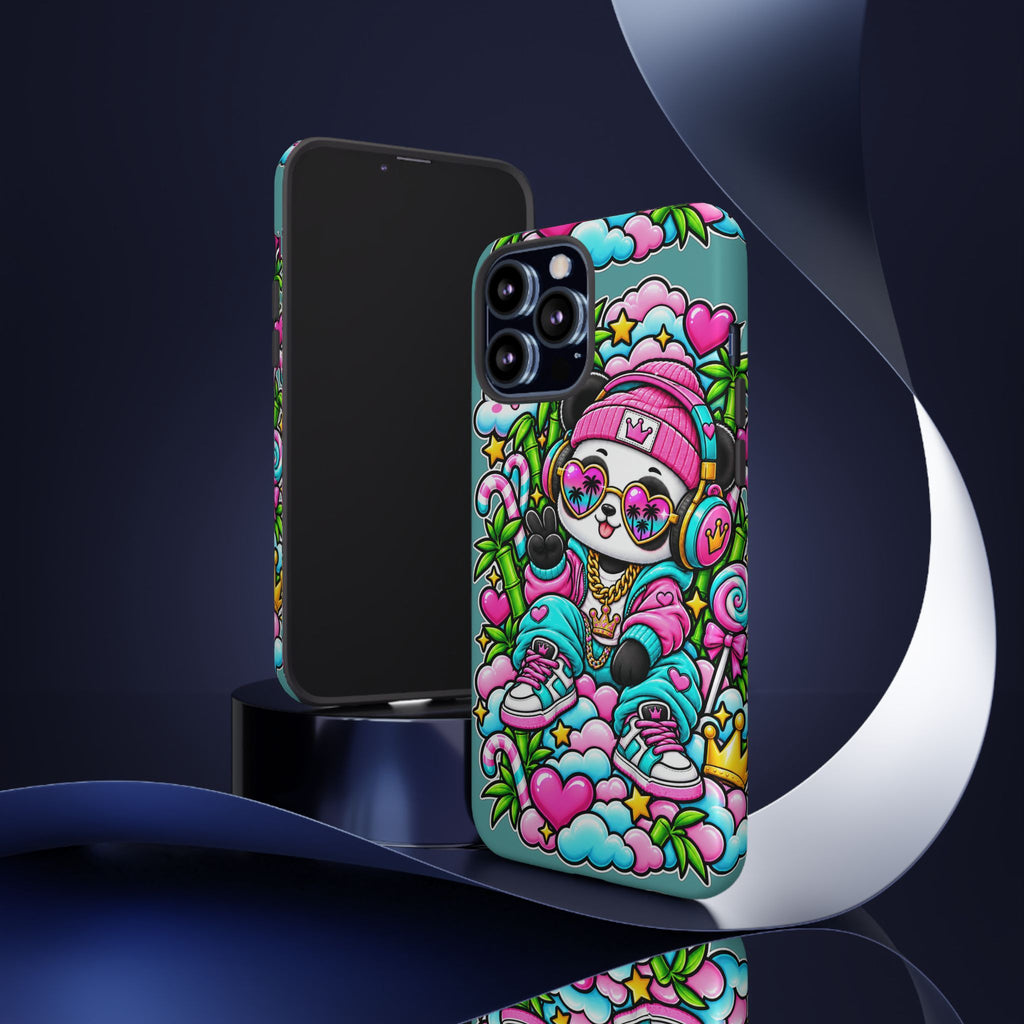 Cute Panda Phone Case Glam Panda Tropical Design