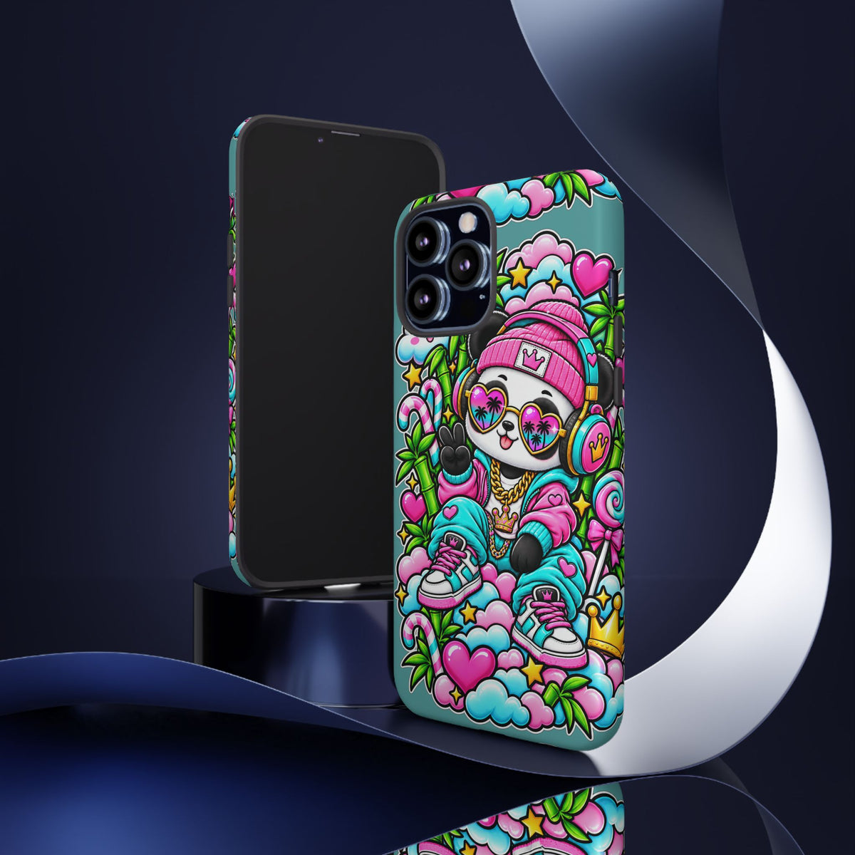 Cute Panda Phone Case Glam Panda Tropical Design