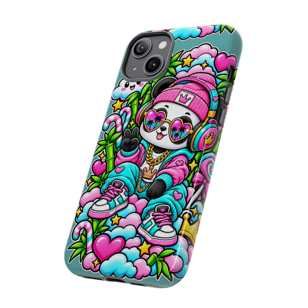 Cute Panda Phone Case Glam Panda Tropical Design