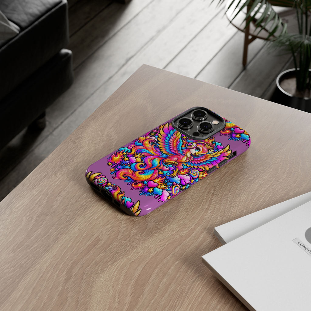 Phone Case — Vibrant Rainbow Phoenix with Headphones
