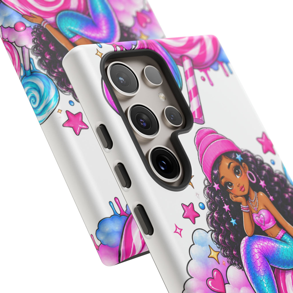 Cute Mermaid Candy Phone Case  Pink Lollipop Fantasy Tough Case