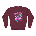 Youth Crewneck Sweatshirt — Zariella Candy Cloud Graphic