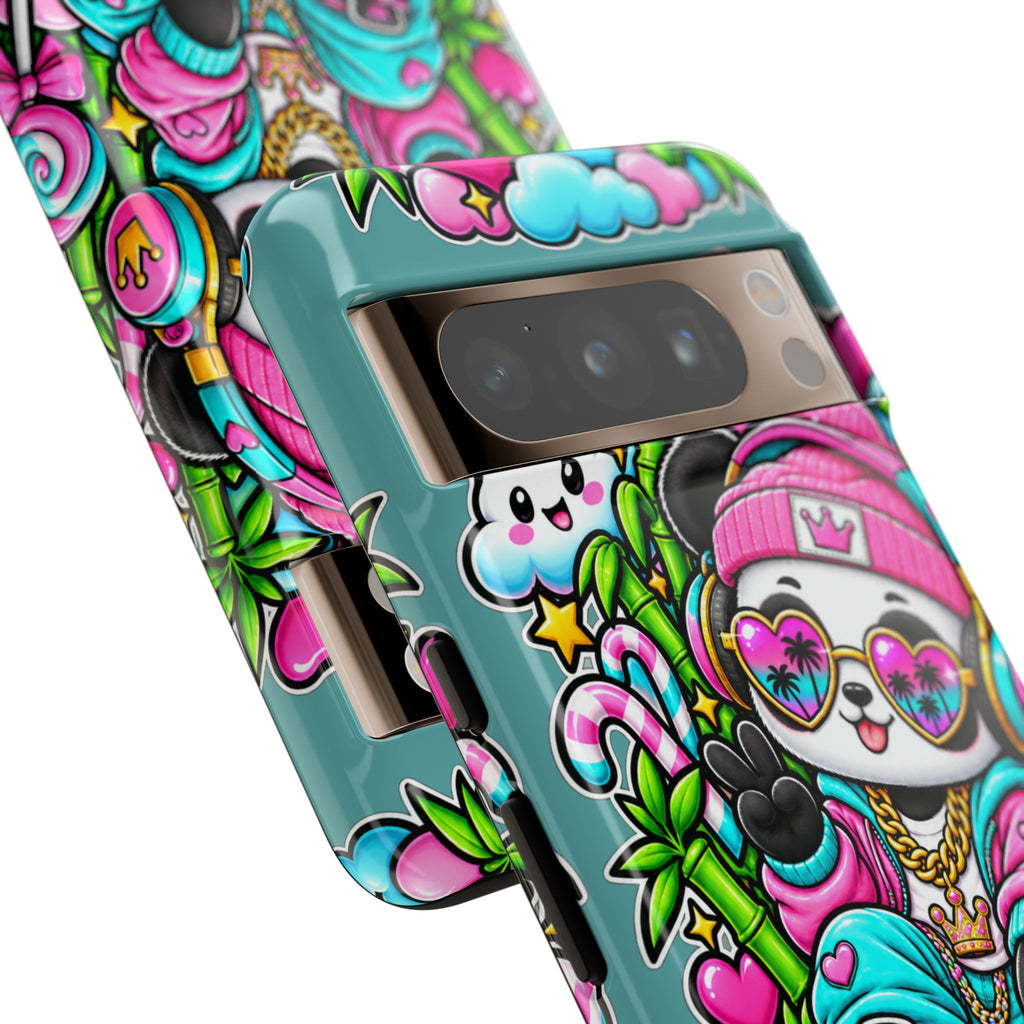 Cute Panda Phone Case Glam Panda Tropical Design
