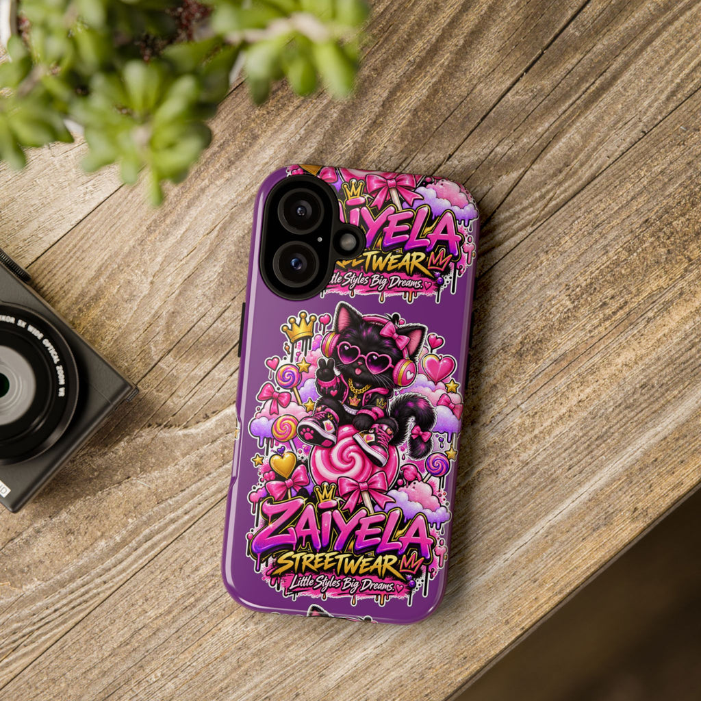 Cute Black Cat Candy Phone Case — Zaiyela Streetwear Magical Kitty