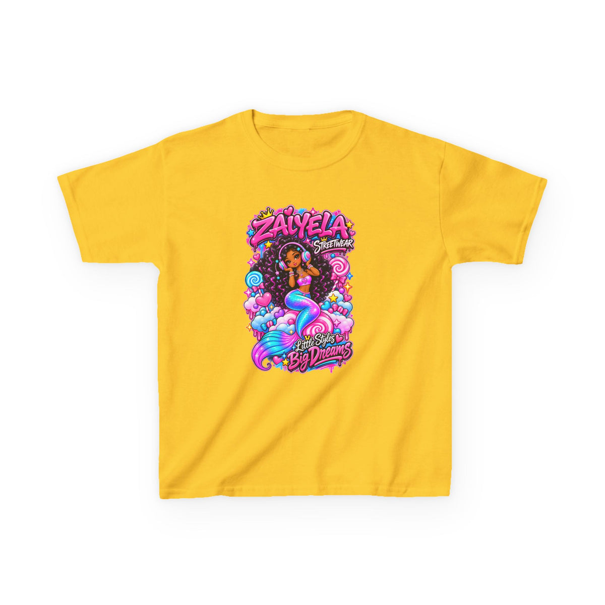 Kids Tee  Colorful Mermaid Cartoon Design