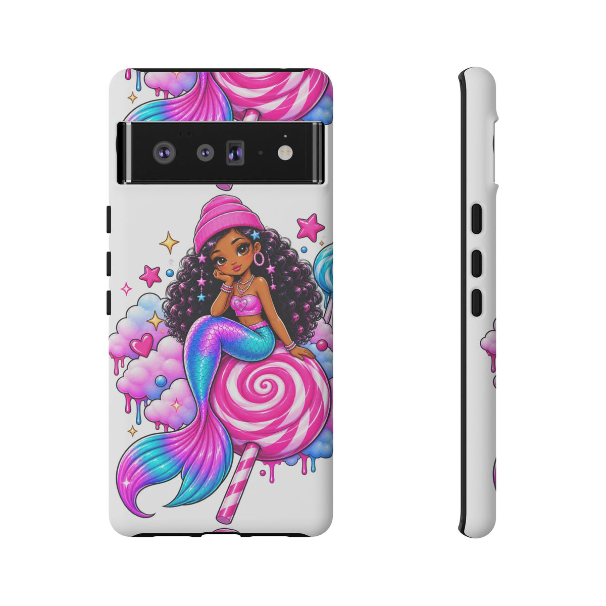 Cute Mermaid Candy Phone Case  Pink Lollipop Fantasy Tough Case