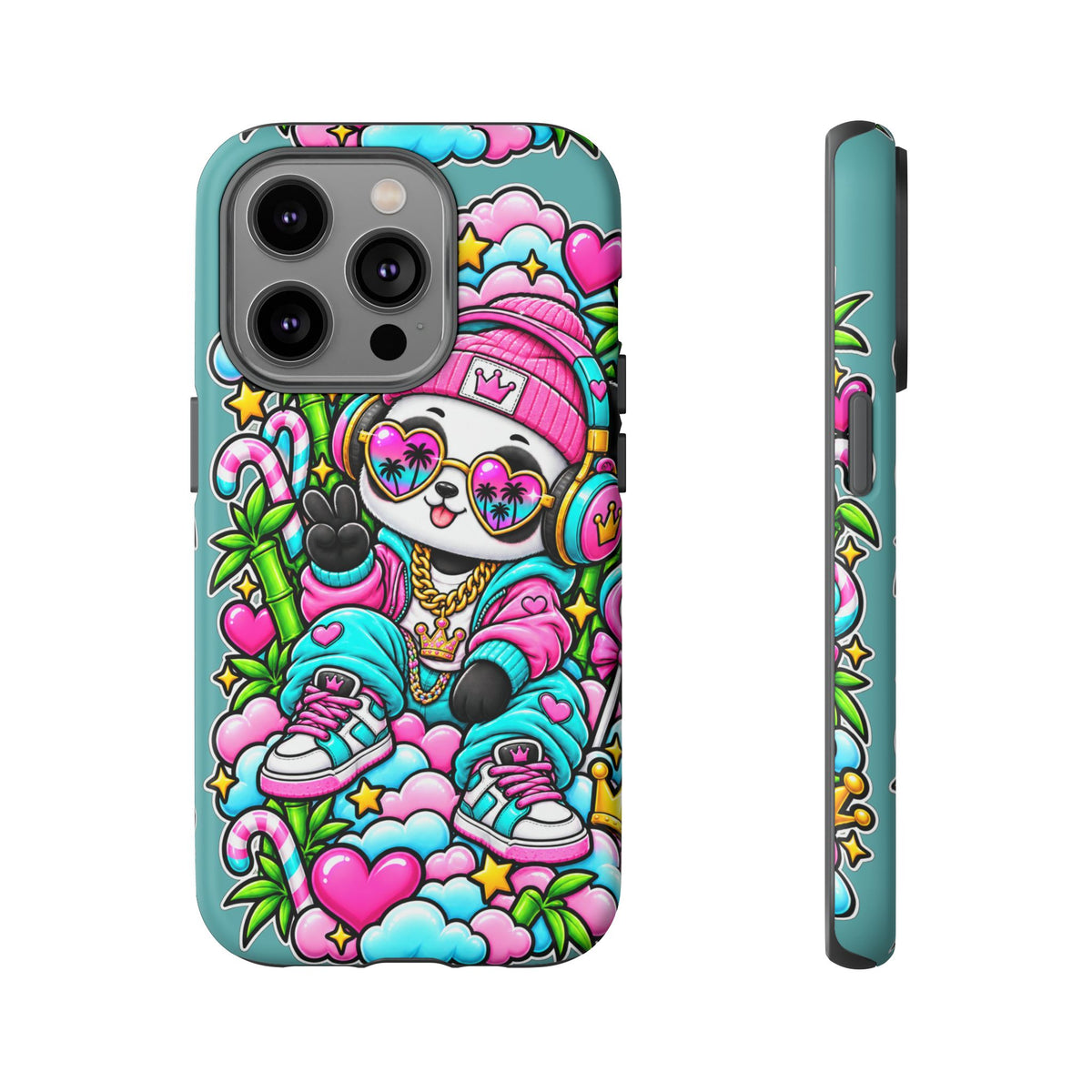 Cute Panda Phone Case Glam Panda Tropical Design