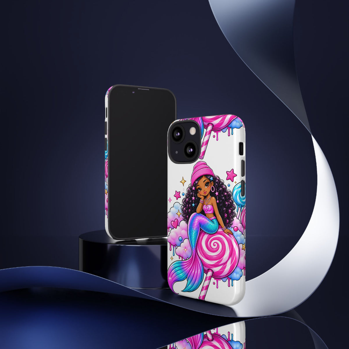 Cute Mermaid Candy Phone Case  Pink Lollipop Fantasy Tough Case