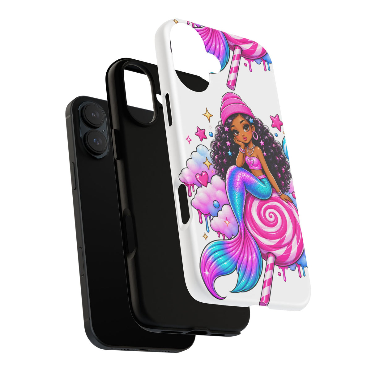 Cute Mermaid Candy Phone Case  Pink Lollipop Fantasy Tough Case