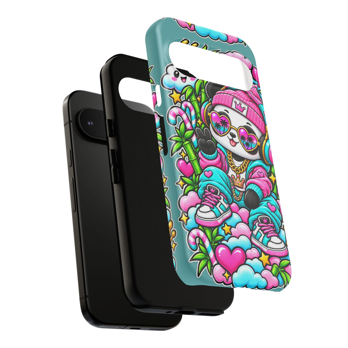 Cute Panda Phone Case Glam Panda Tropical Design
