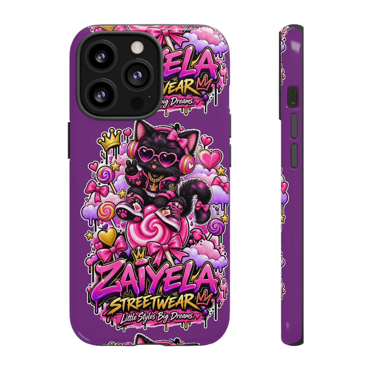 Cute Black Cat Candy Phone Case — Zaiyela Streetwear Magical Kitty