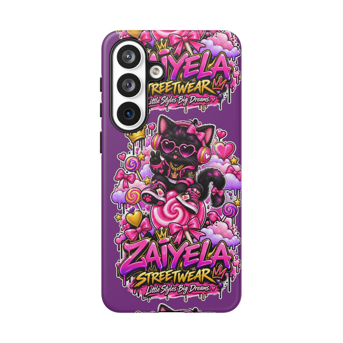 Cute Black Cat Candy Phone Case — Zaiyela Streetwear Magical Kitty