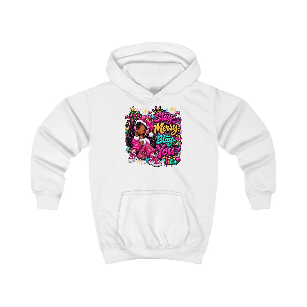 Kids Hoodie Stay Merry. Stay You Holiday Graphic Hoodie (Merry & Bright)