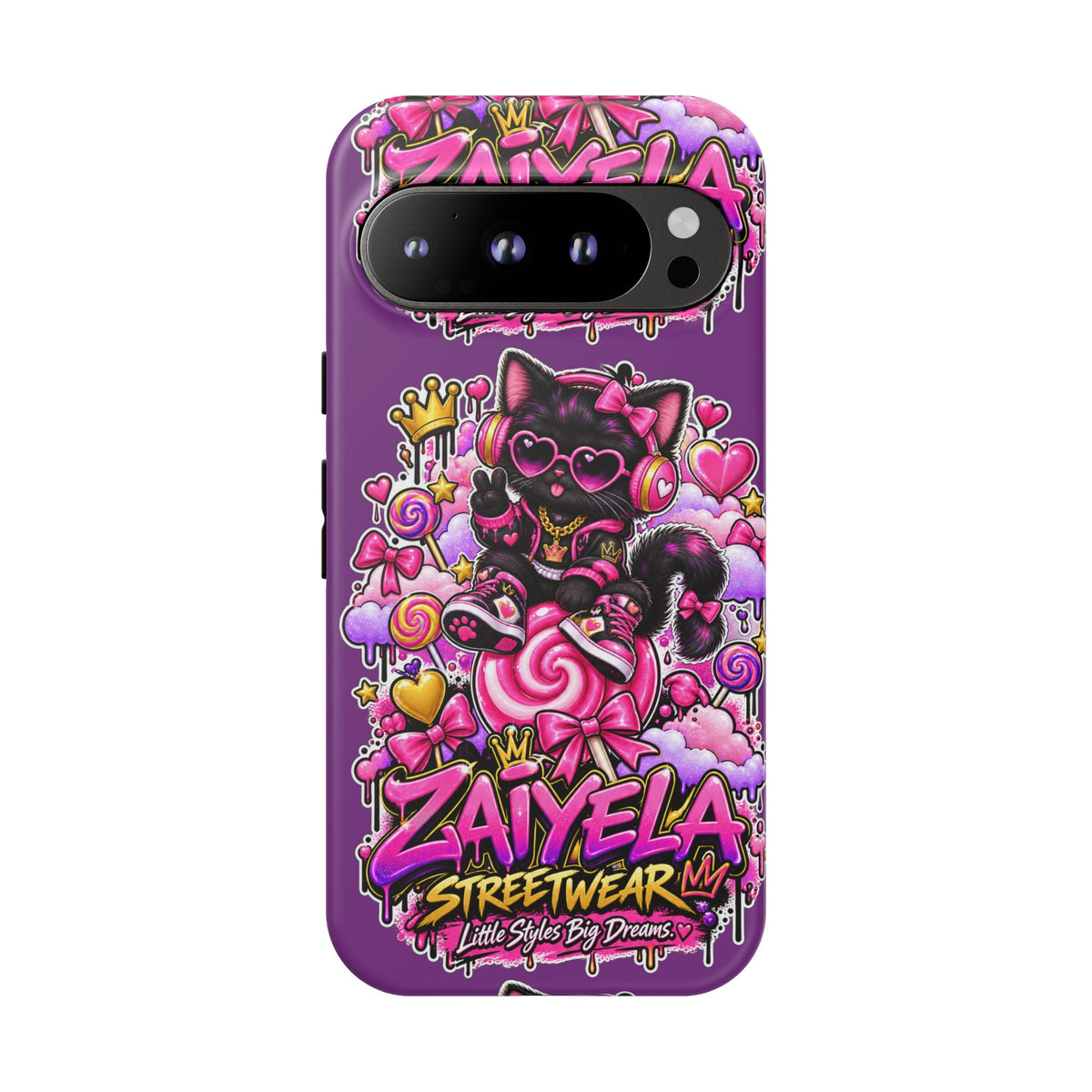 Cute Black Cat Candy Phone Case — Zaiyela Streetwear Magical Kitty