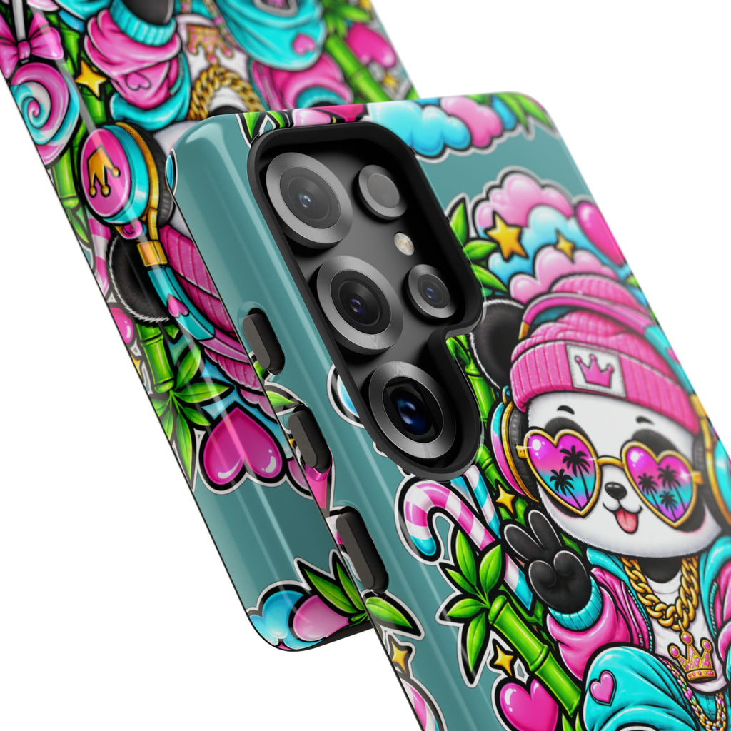 Cute Panda Phone Case Glam Panda Tropical Design