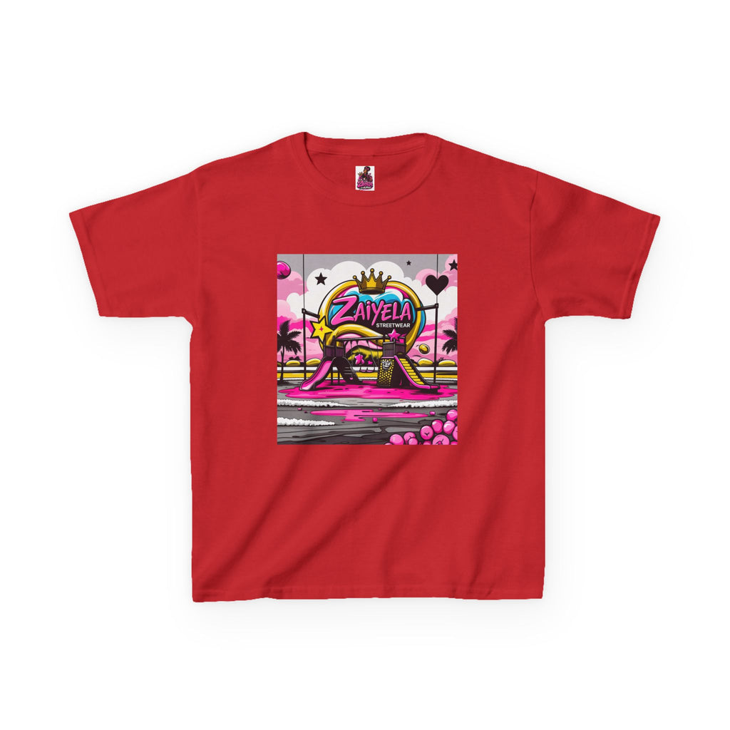 Kids T-Shirt Retro Pink Sunset Skate Monster  Zaiyela Graphic