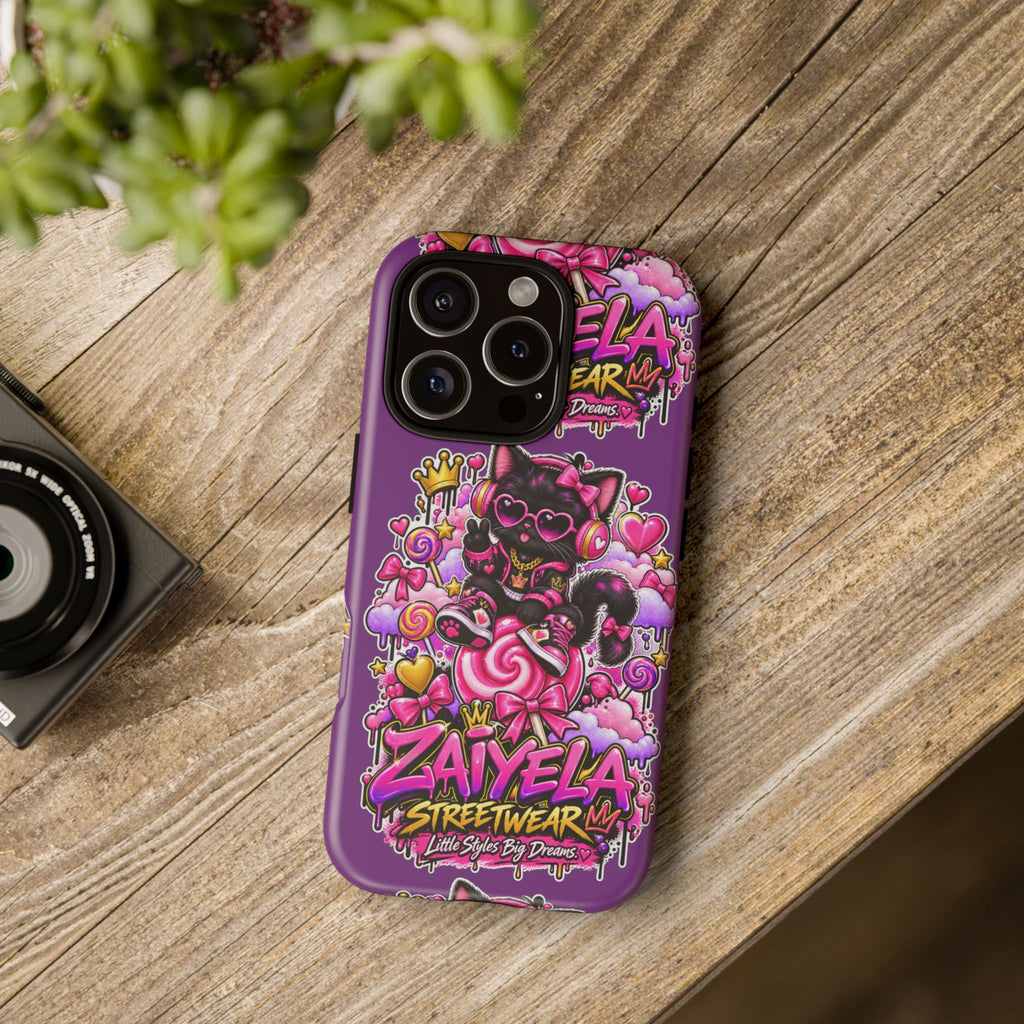 Cute Black Cat Candy Phone Case — Zaiyela Streetwear Magical Kitty