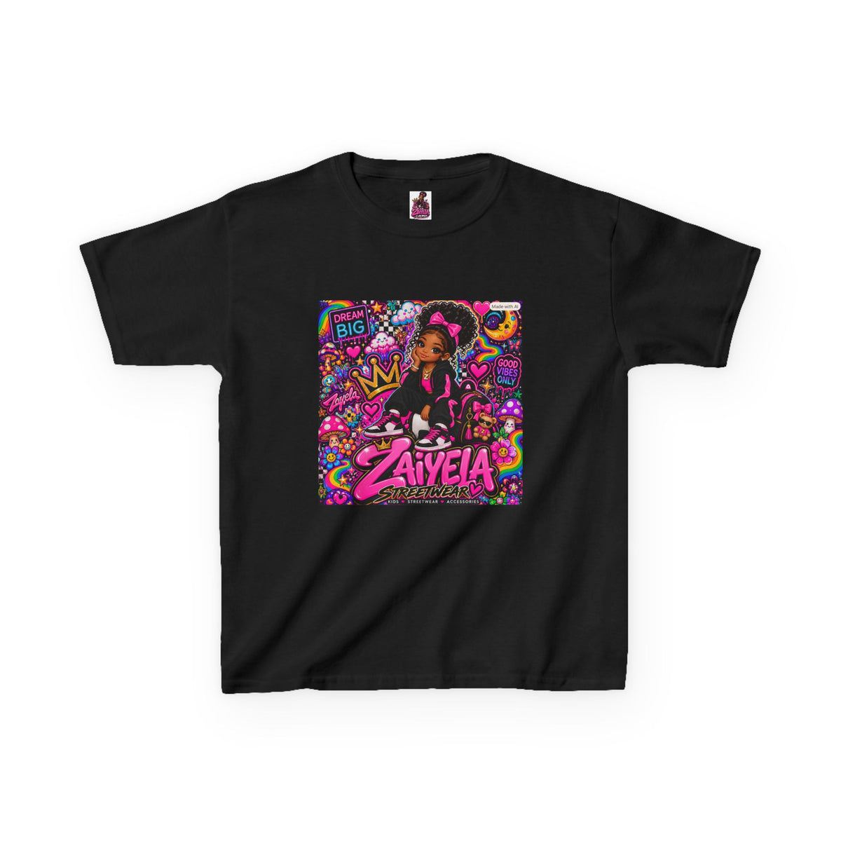 Kids Tee Pink Pop Art Zaiyela Graphic Shirt