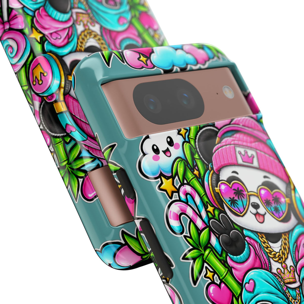 Cute Panda Phone Case Glam Panda Tropical Design